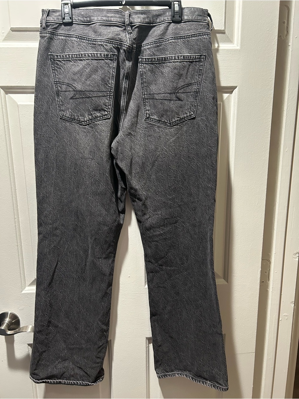 American Eagle Women's 90's Bootcut Faded Black Denim Jeans Size 14 Regular - Picture 2 of 7
